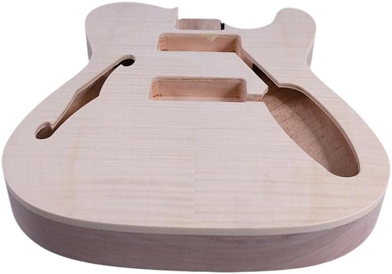 ModouString Store Mahogany guitar body with Flamed Maple Top, Unfinished Guitar Parts With F Hole Premium Blank Body for Custom Luthier Builds - Image 3